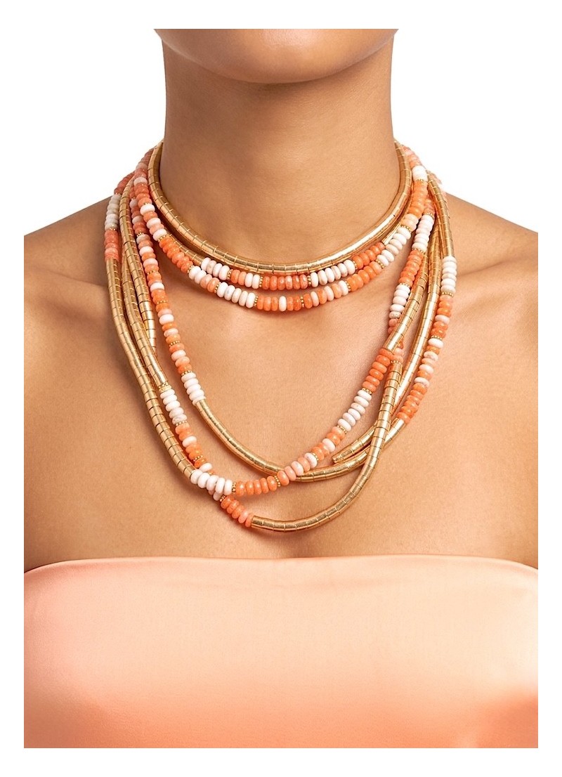 Collar dos vueltas naranja