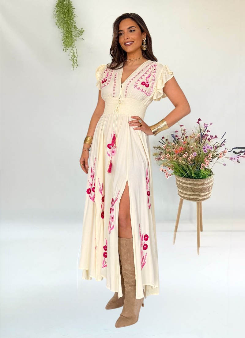 Vestido Flower amarillo mantequilla