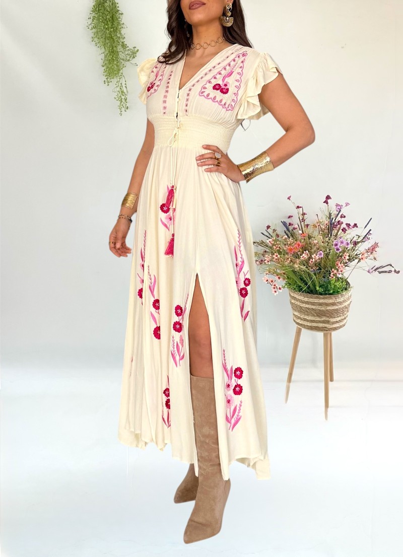 Vestido Flower amarillo mantequilla