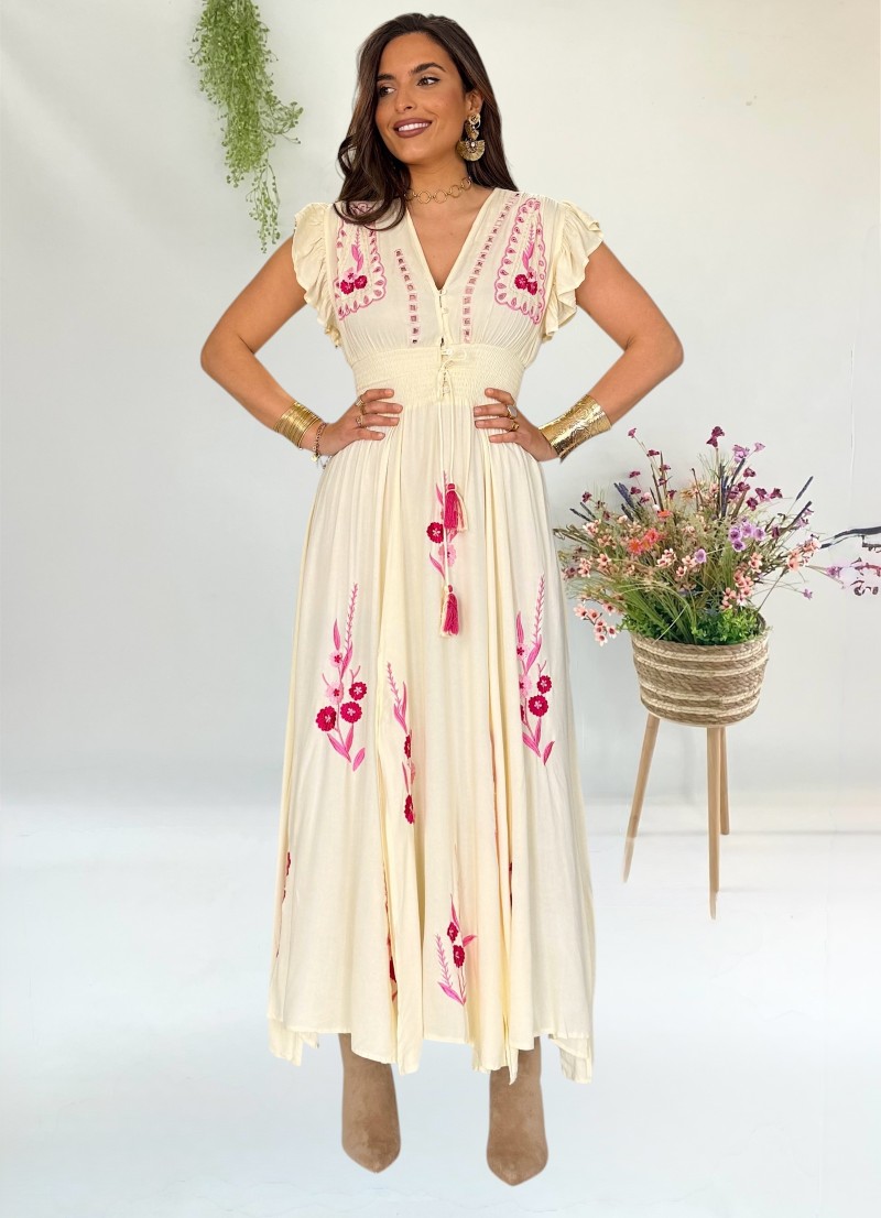 Vestido Flower amarillo mantequilla