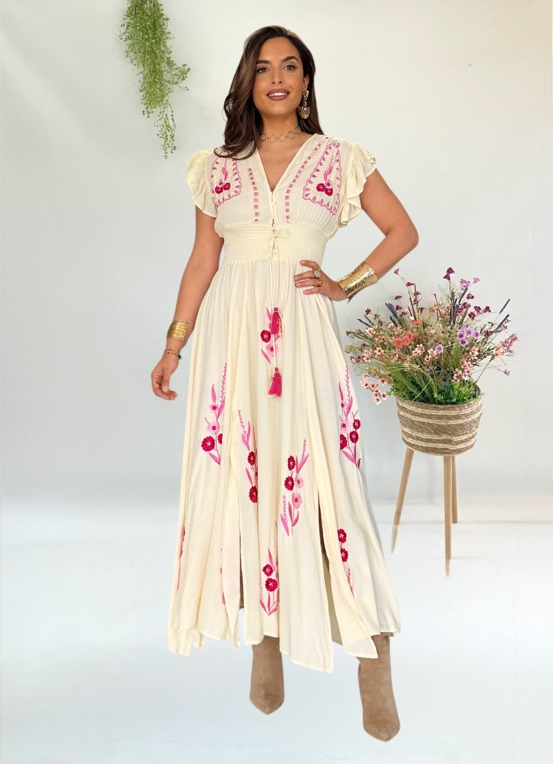 Vestido Flower amarillo mantequilla