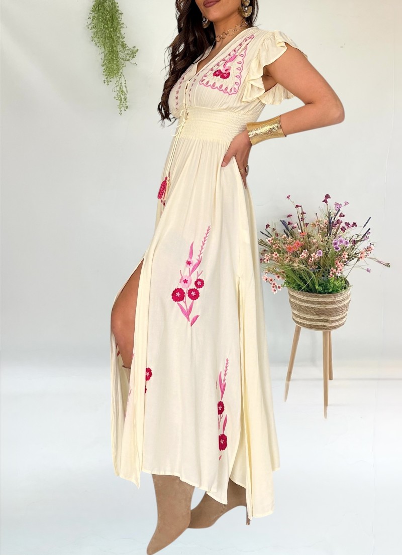 Vestido Flower amarillo mantequilla