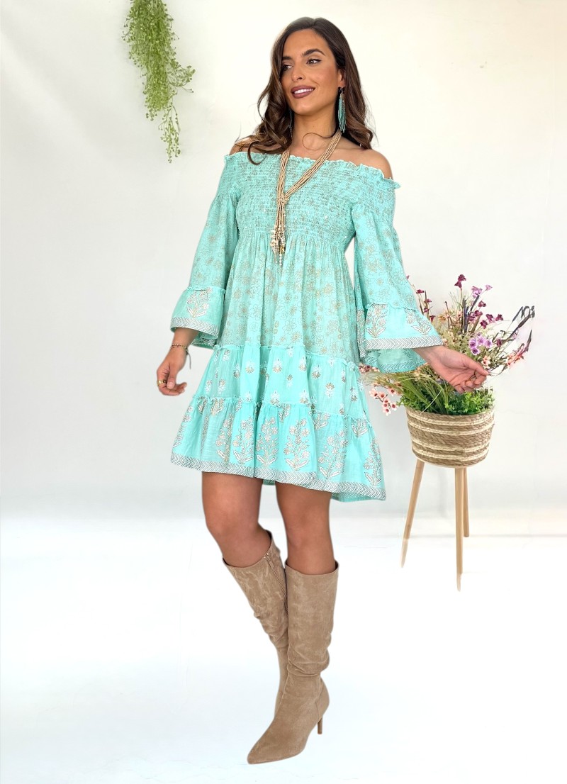 Vestido Kora aguamarina