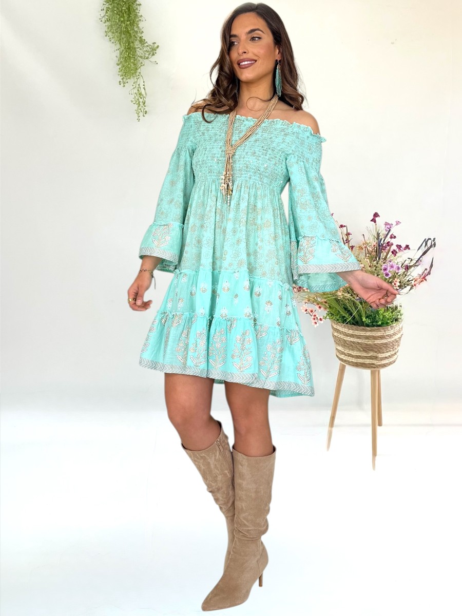 Vestido Kora aguamarina