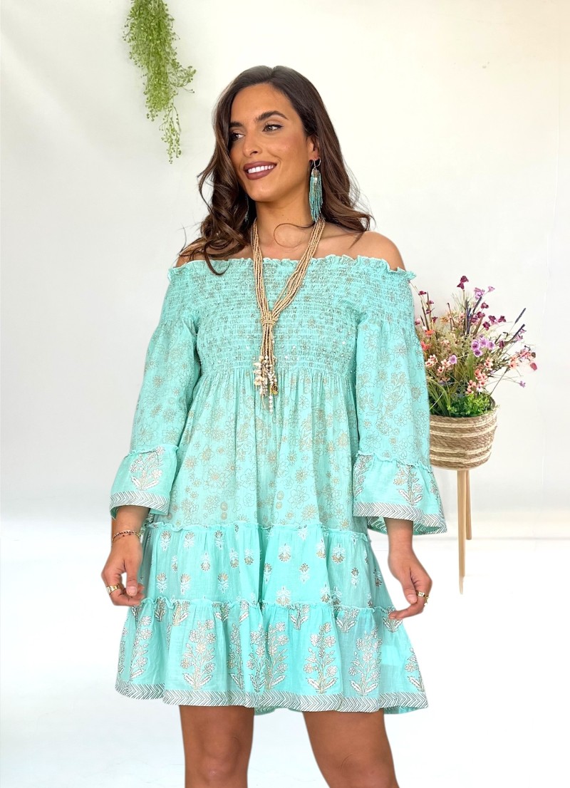 Vestido Kora aguamarina