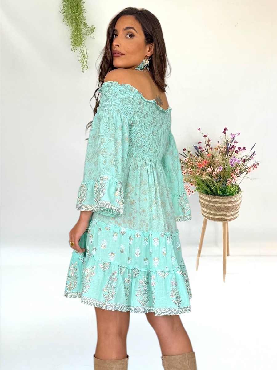 Vestido Kora aguamarina