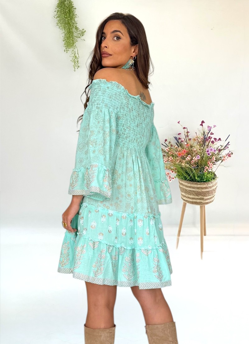 Vestido Kora aguamarina