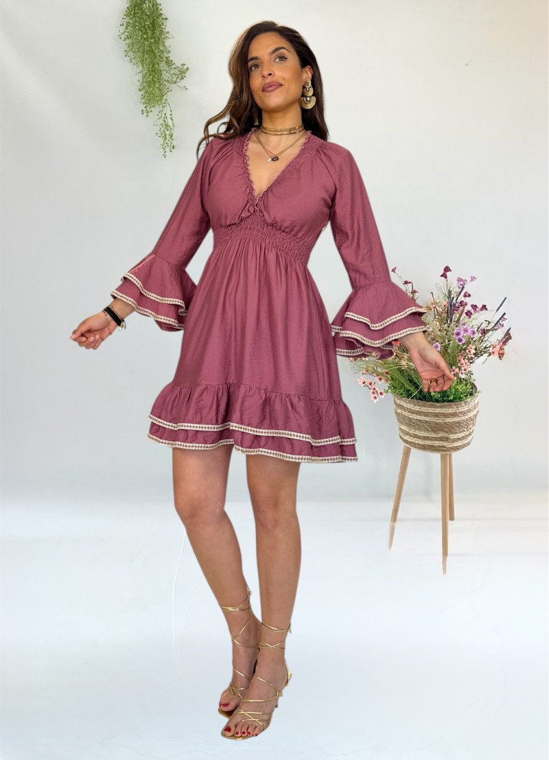 Vestido Jade borgoña Trilce