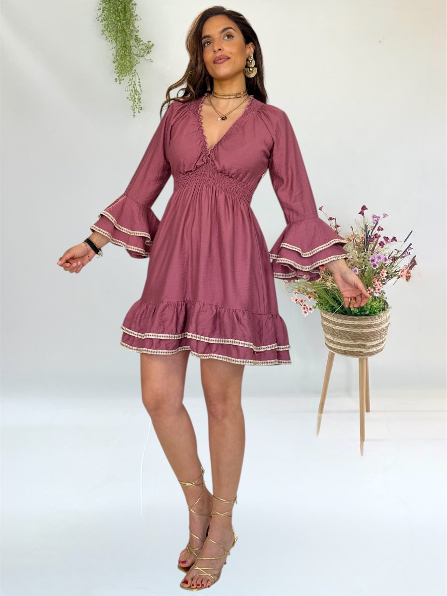Vestido Jade borgoña Trilce