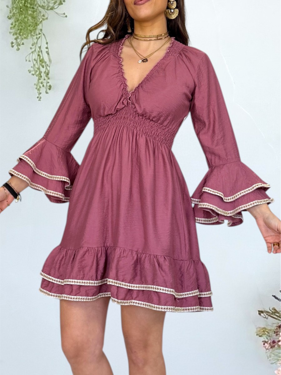 Vestido Jade borgoña Trilce