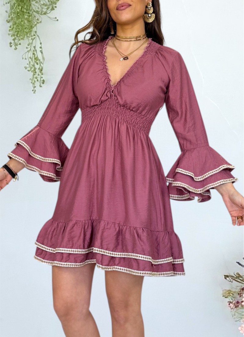 Vestido Jade borgoña Trilce