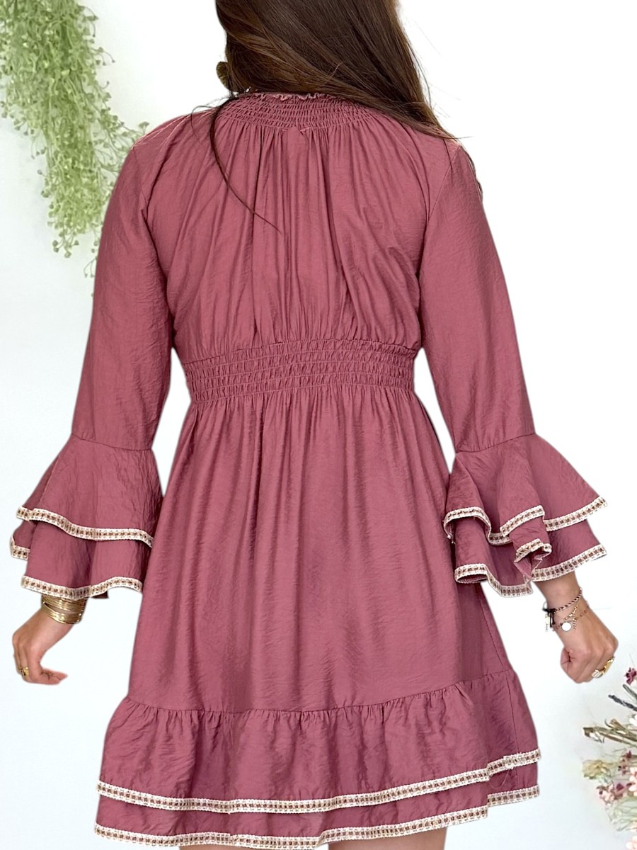 Vestido Jade borgoña Trilce