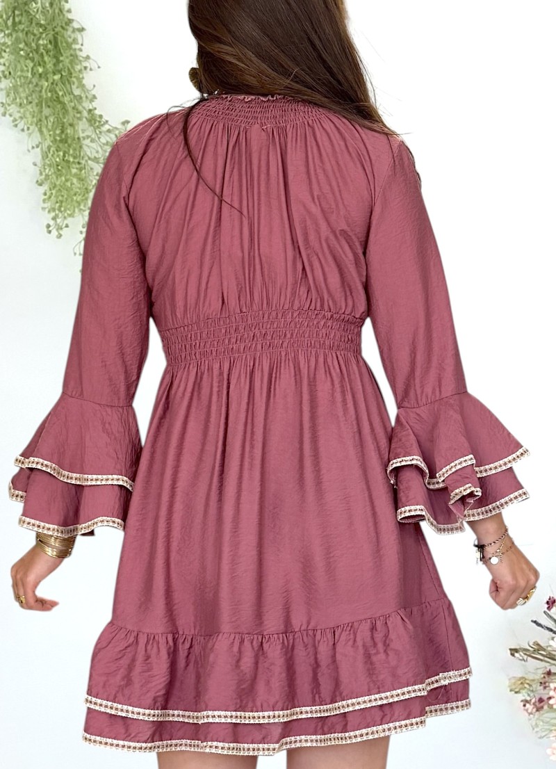 Vestido Jade borgoña Trilce