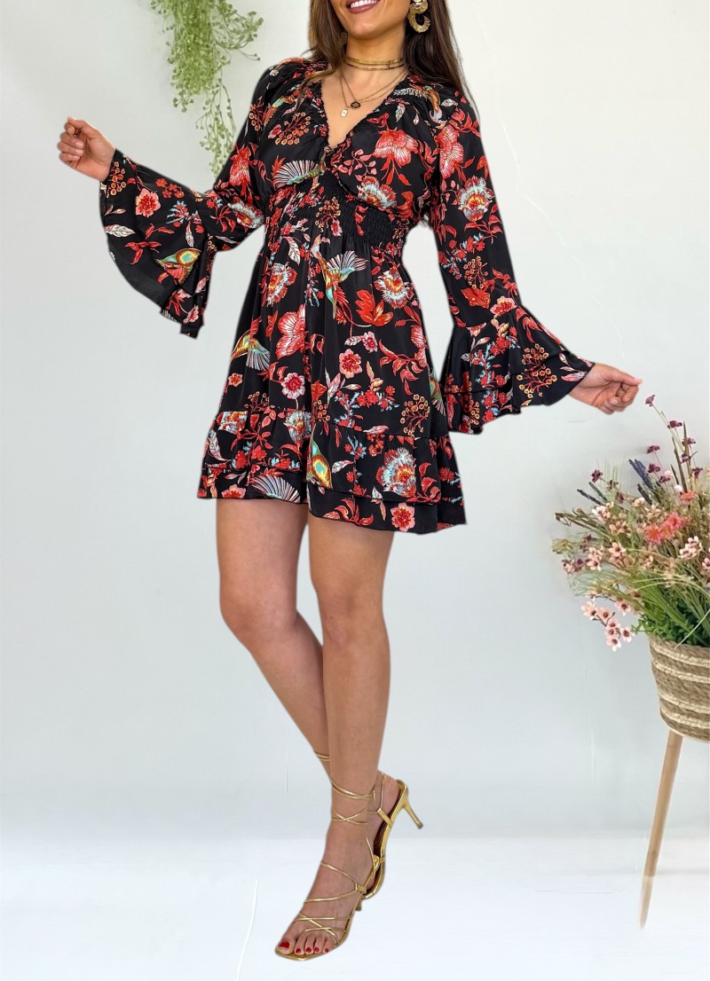 Vestido Capri fondo negro Trilce