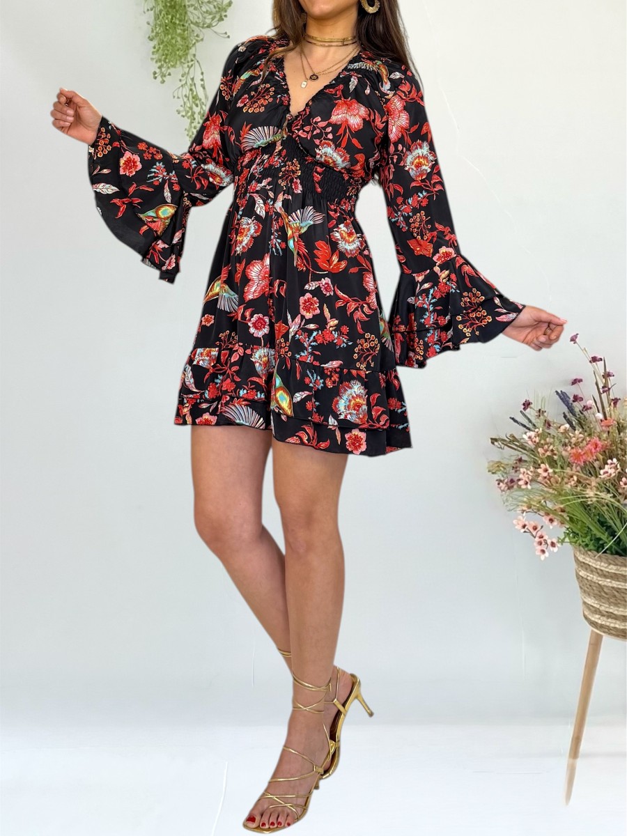 Vestido Capri fondo negro Trilce