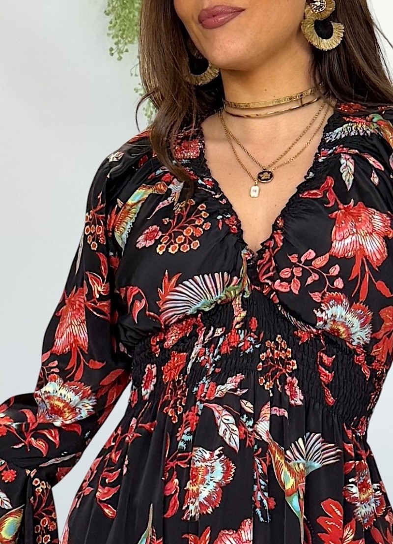 Vestido Capri fondo negro Trilce