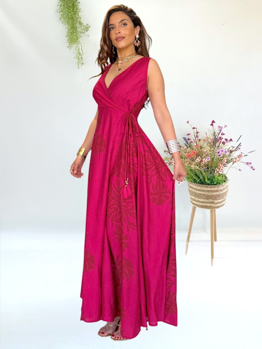 Vestido Keyra buganvilla