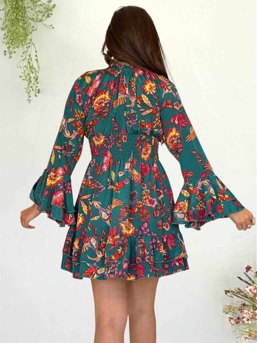 Vestido Capri fondo verde Trilce