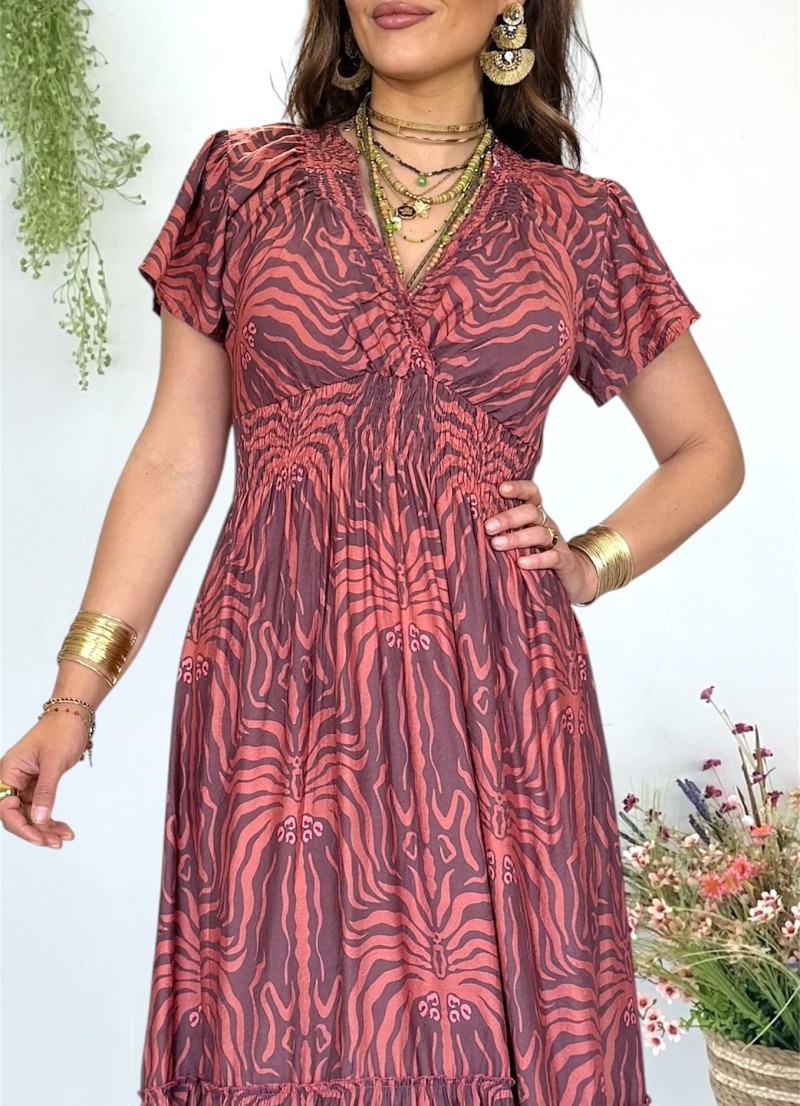 Vestido Tropical marrón Trilce