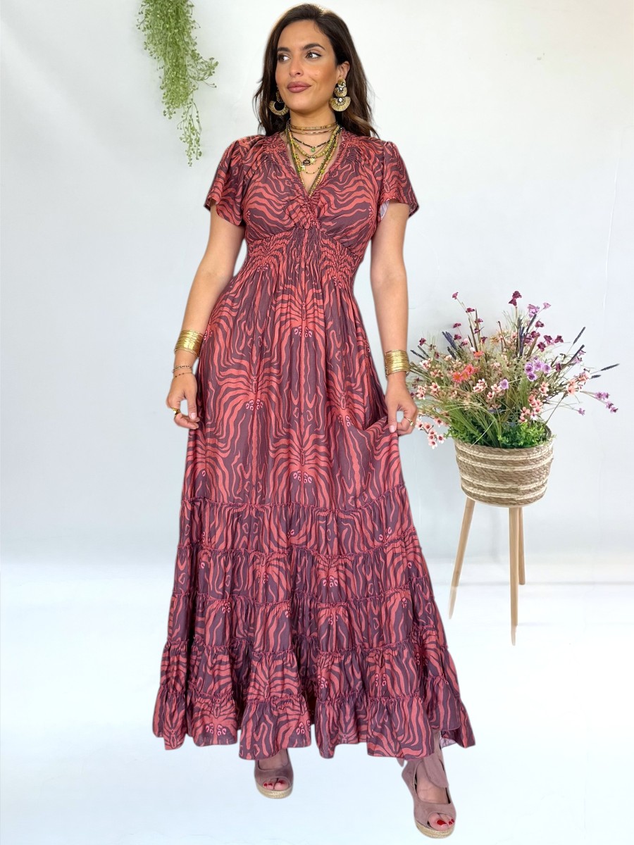 Vestido Tropical marrón Trilce