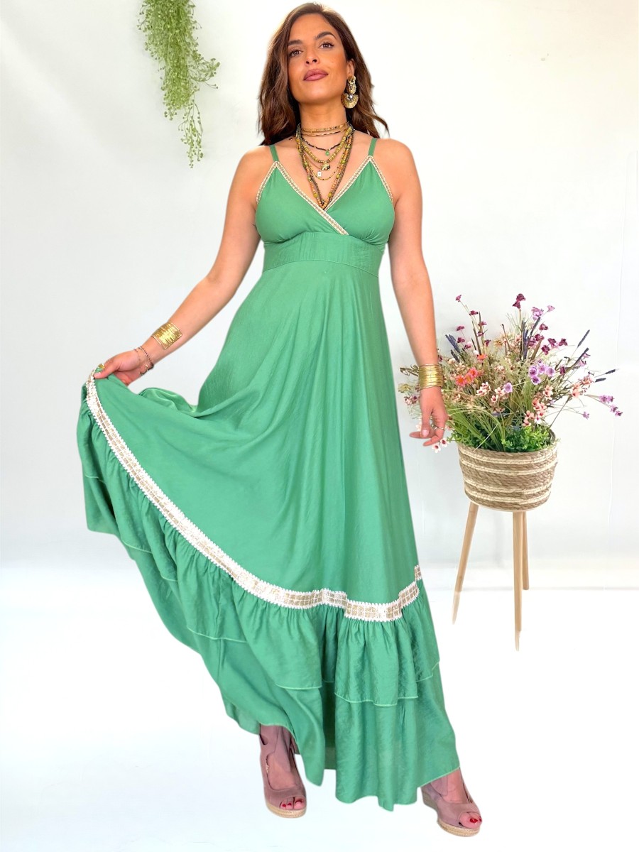 Vestido Elise verde Trilce