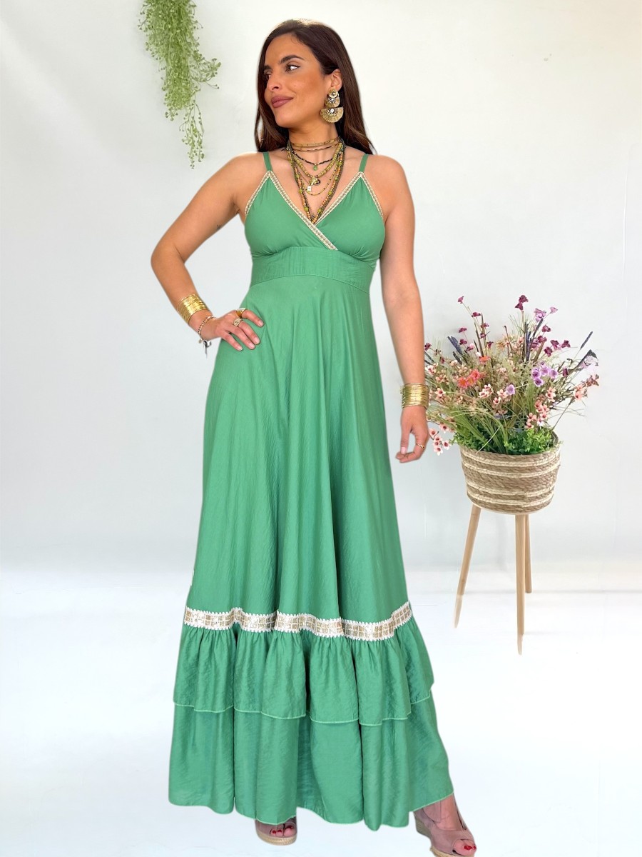 Vestido Elise verde Trilce