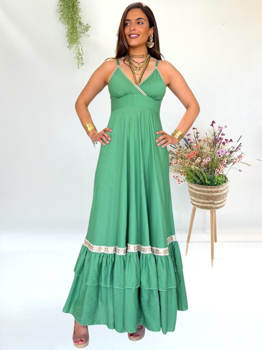 Vestido Elise verde Trilce