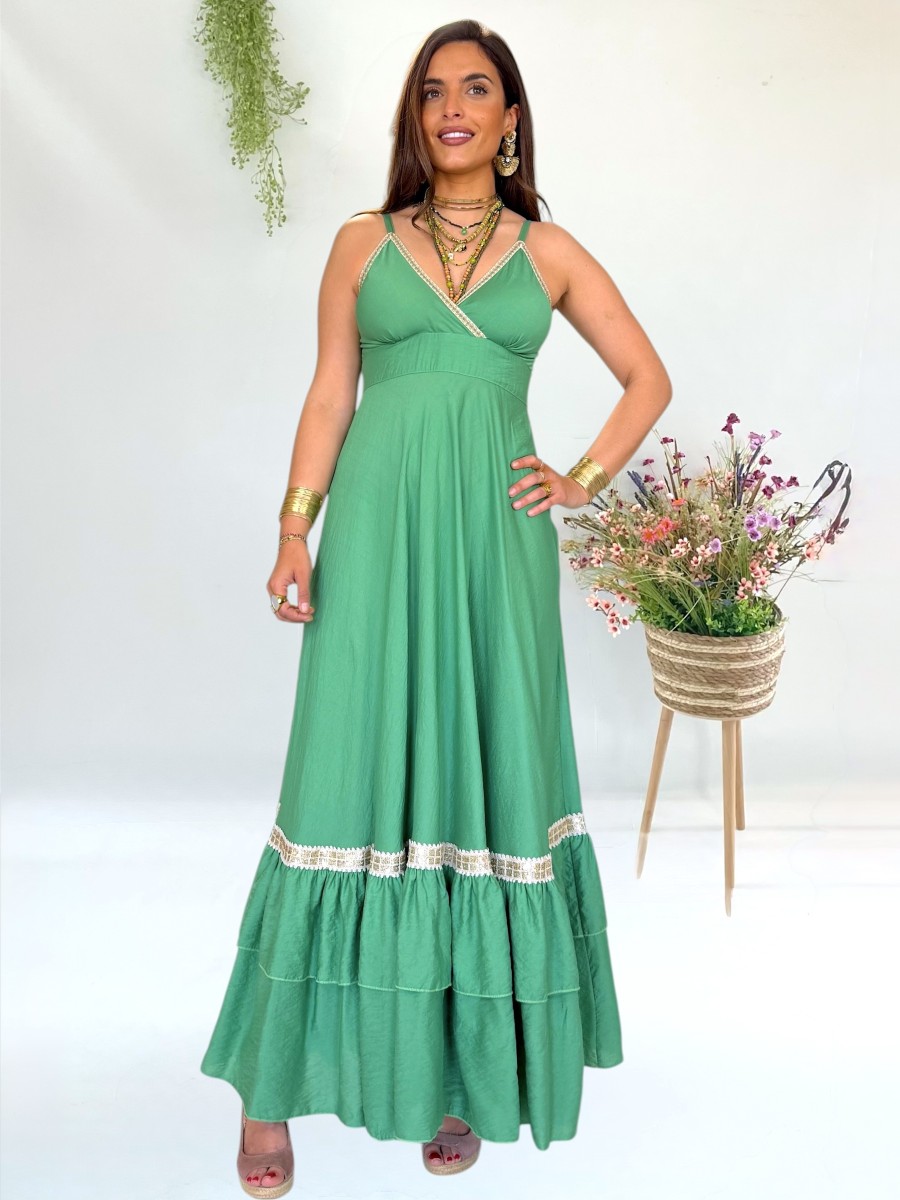 Vestido Elise verde Trilce