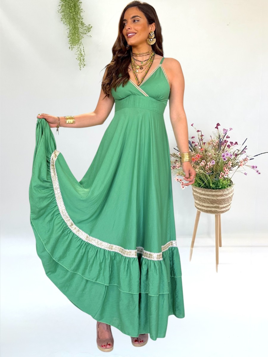Vestido Elise verde Trilce