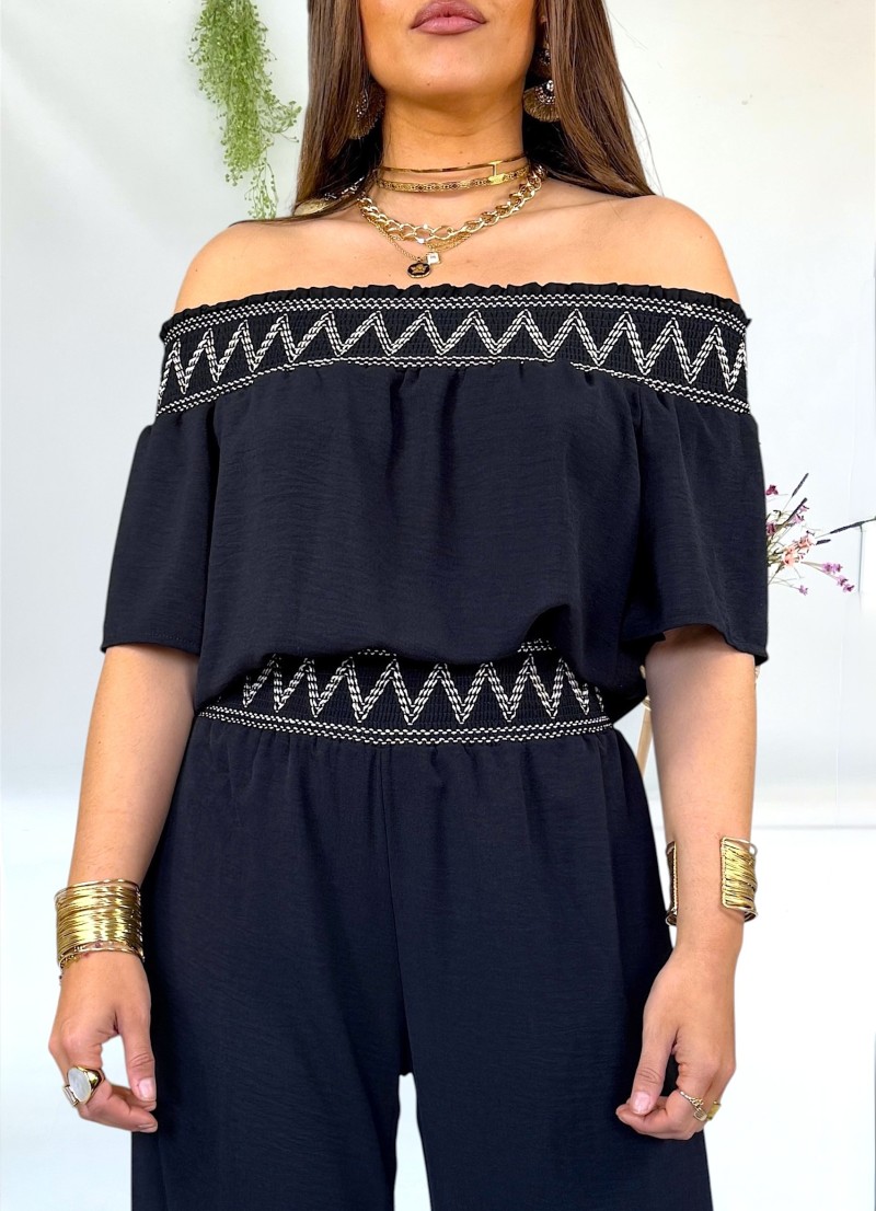 Conjunto pantalón y blusa negro