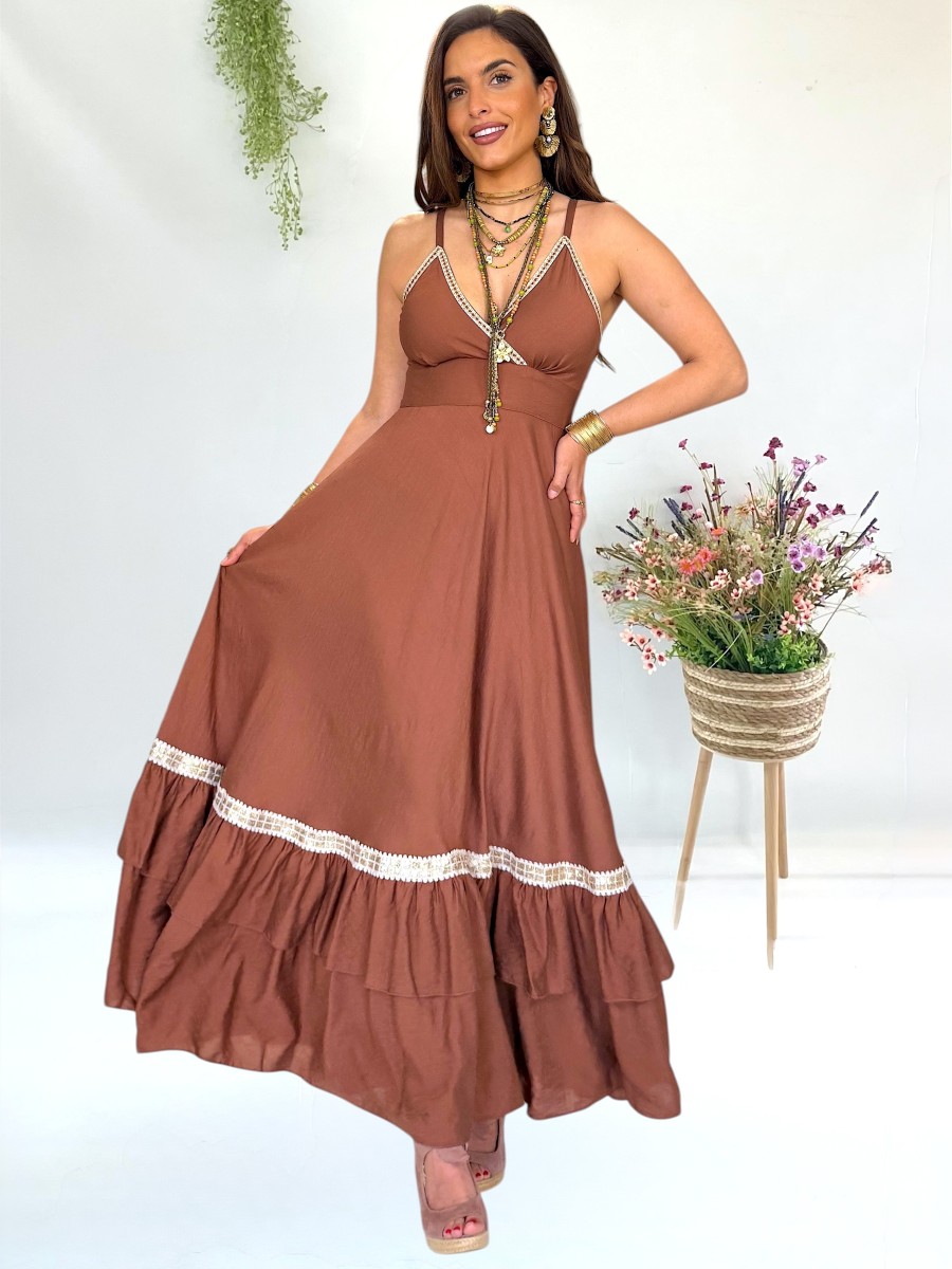 Vestido Elise marrón Trilce