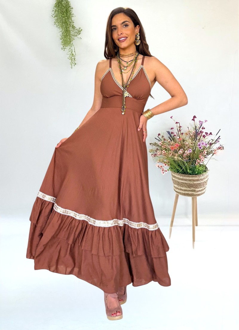 Vestido Elise marrón Trilce