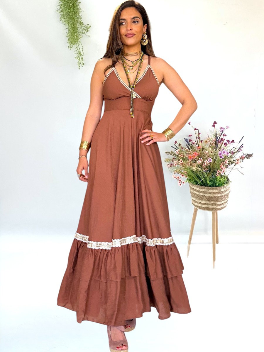 Vestido Elise marrón Trilce