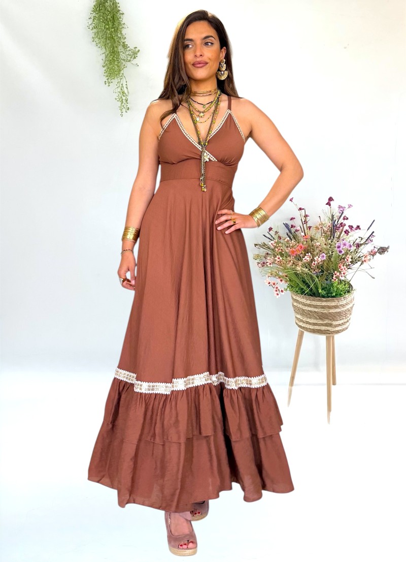 Vestido Elise marrón Trilce