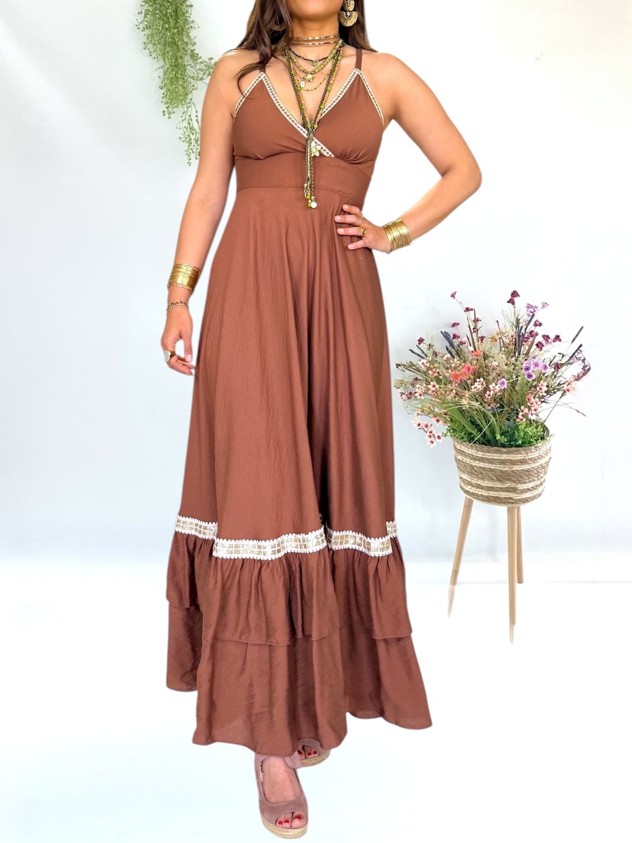 Vestido Elise marrón Trilce