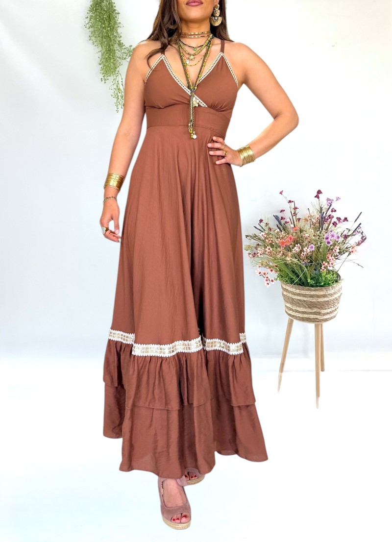 Vestido Elise marrón Trilce