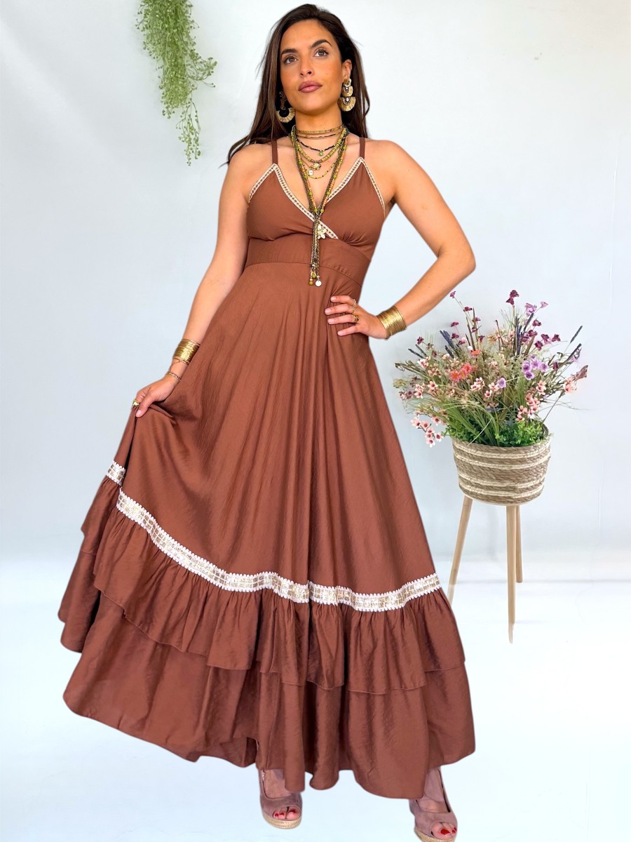 Vestido Elise marrón Trilce