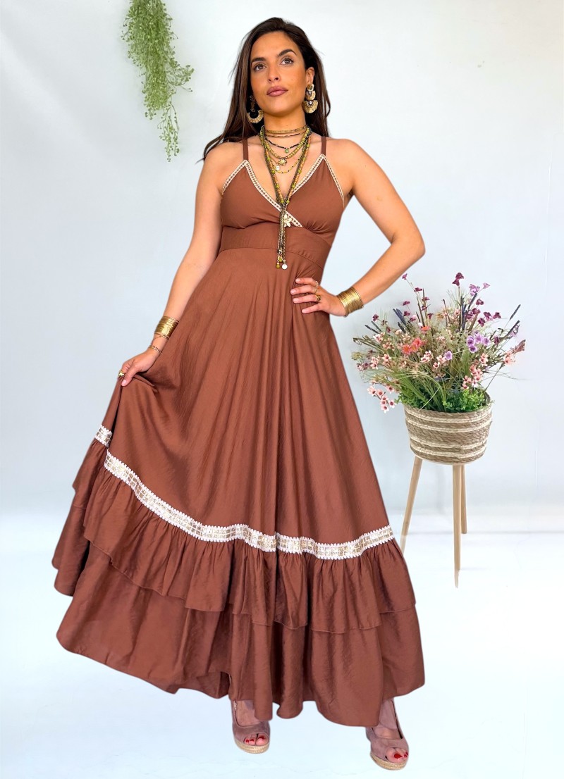 Vestido Elise marrón Trilce