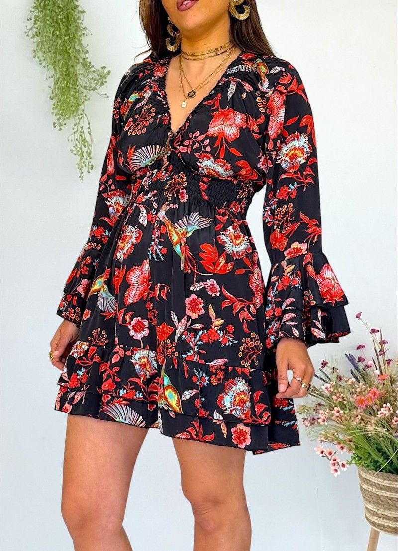 Vestido Capri fondo negro Trilce