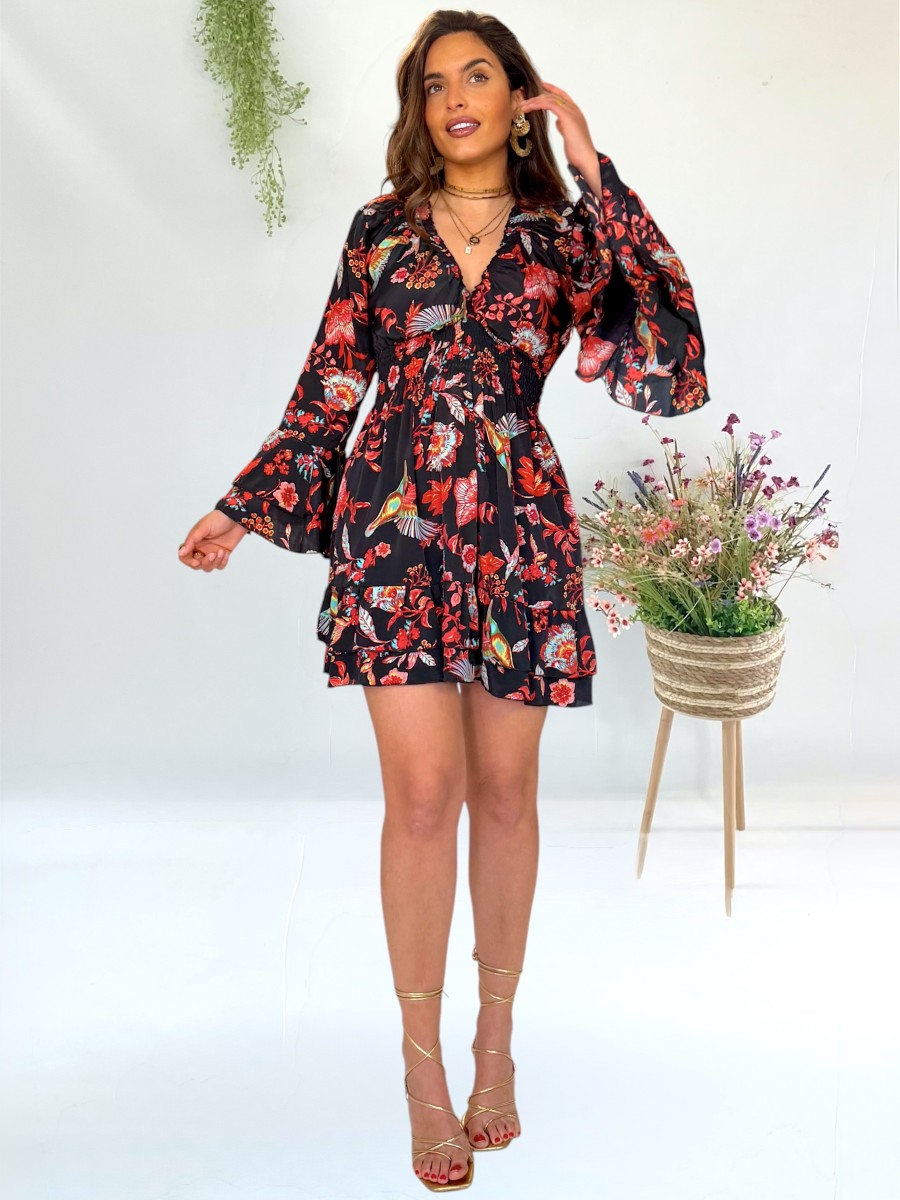 Vestido Capri fondo negro Trilce