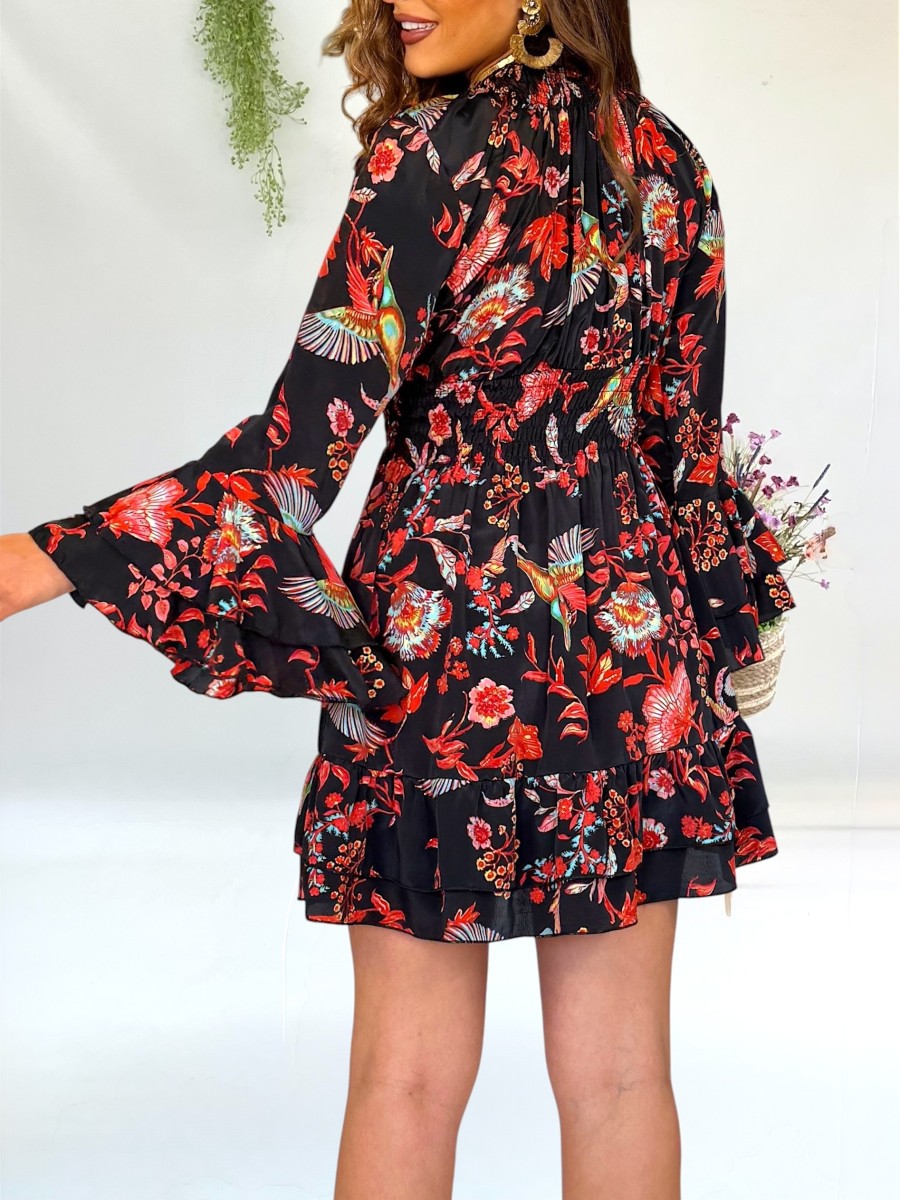 Vestido Capri fondo negro Trilce