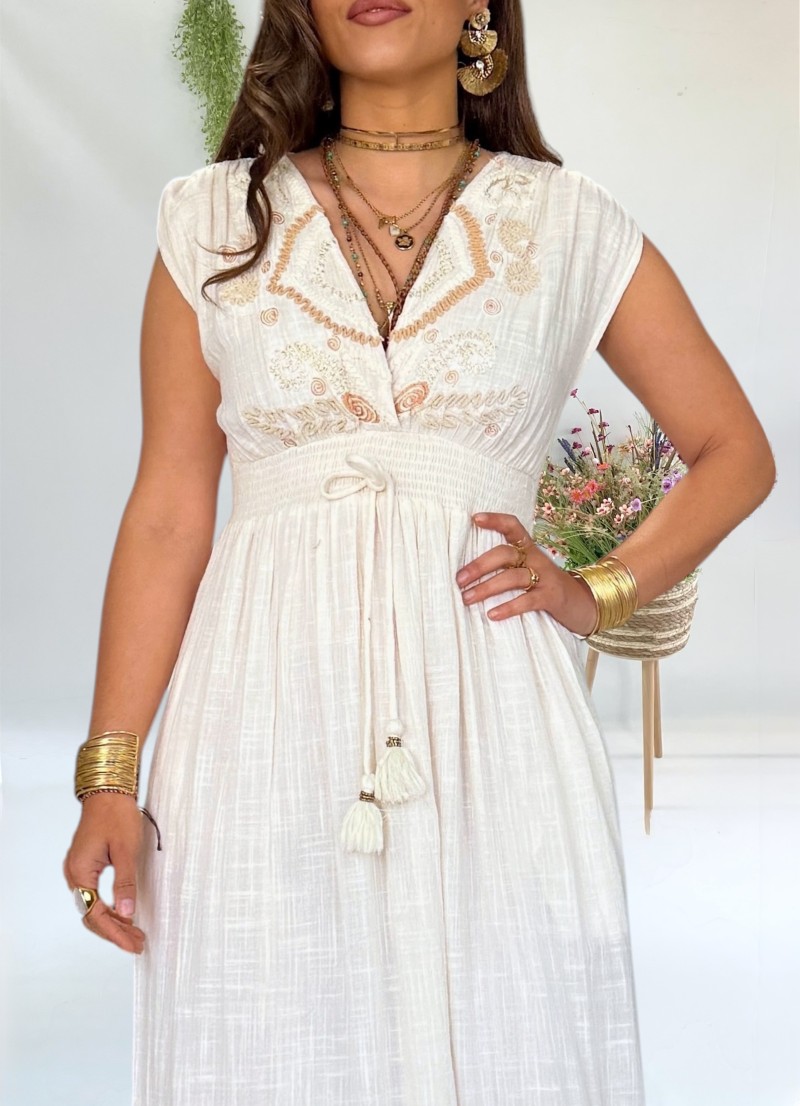 Vestido Lisa blanco roto