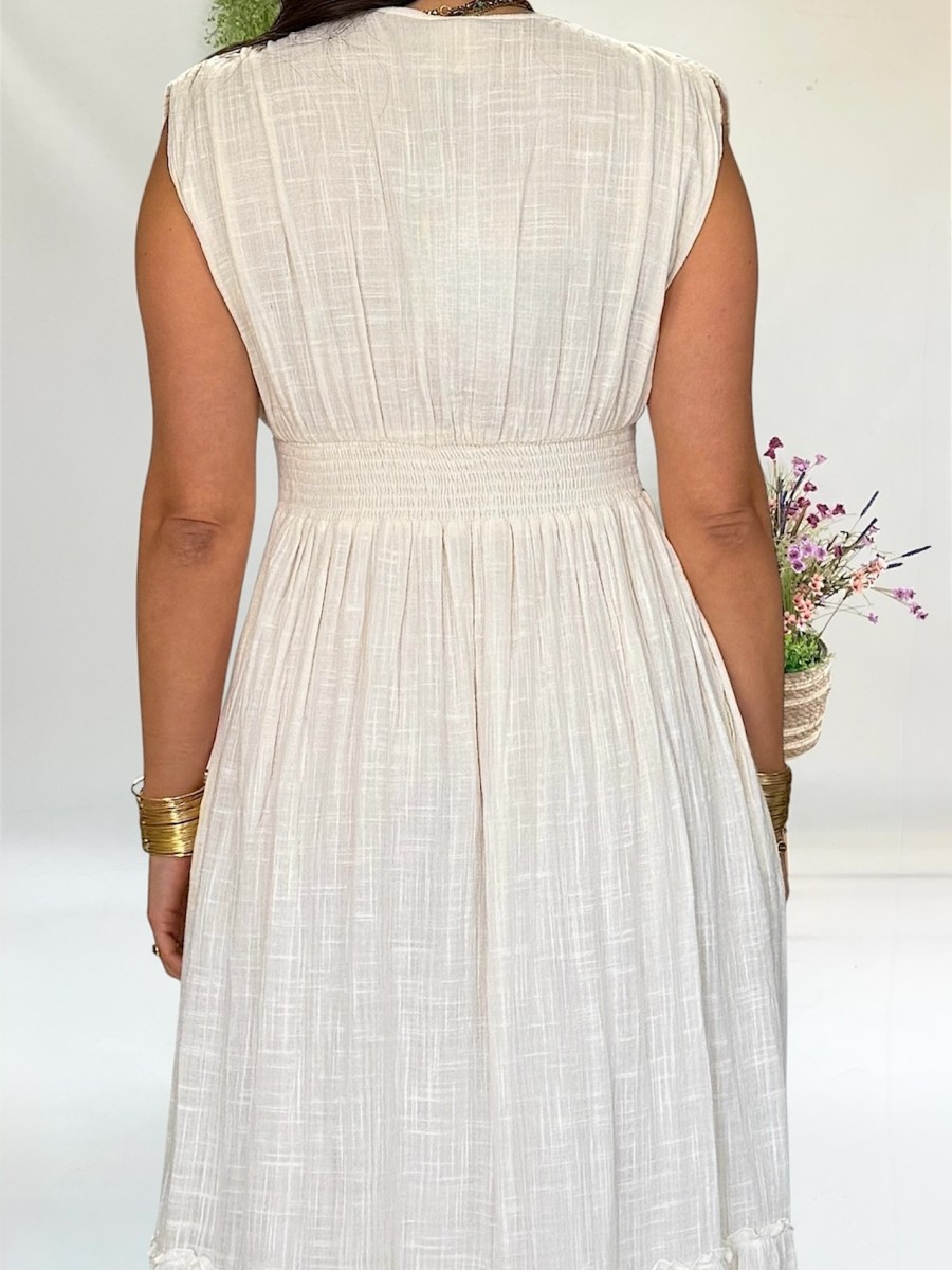 Vestido Lisa blanco roto