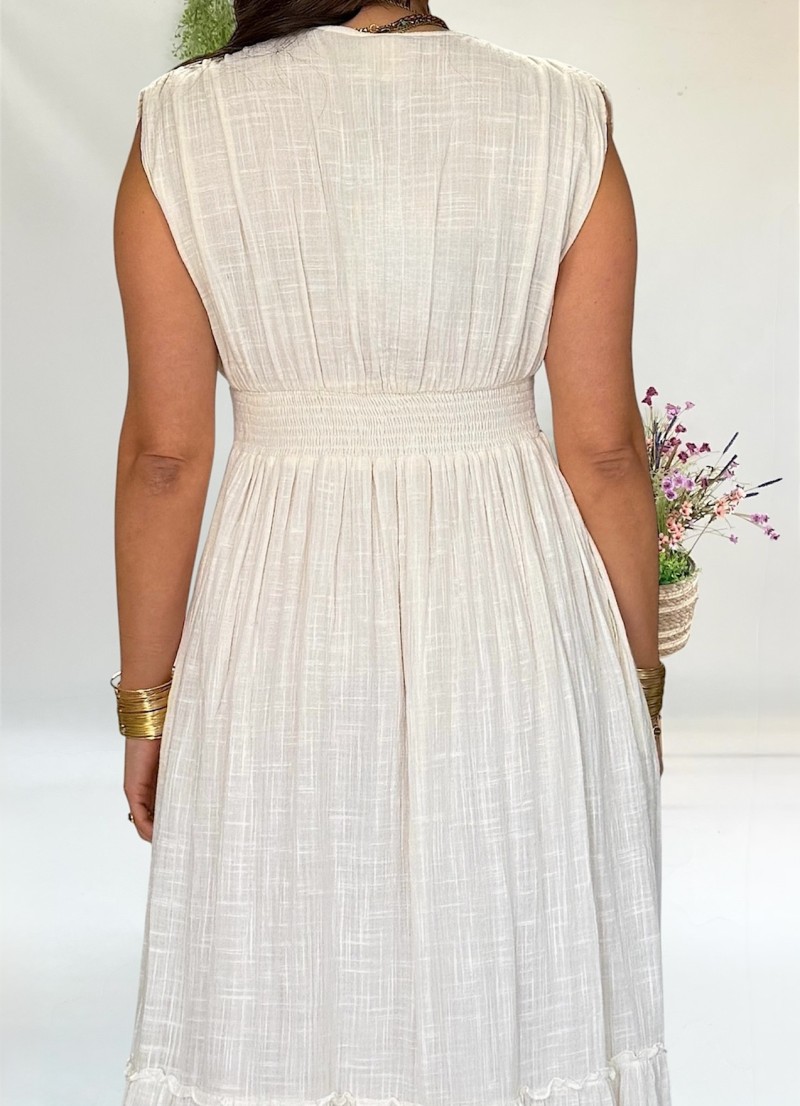 Vestido Lisa blanco roto