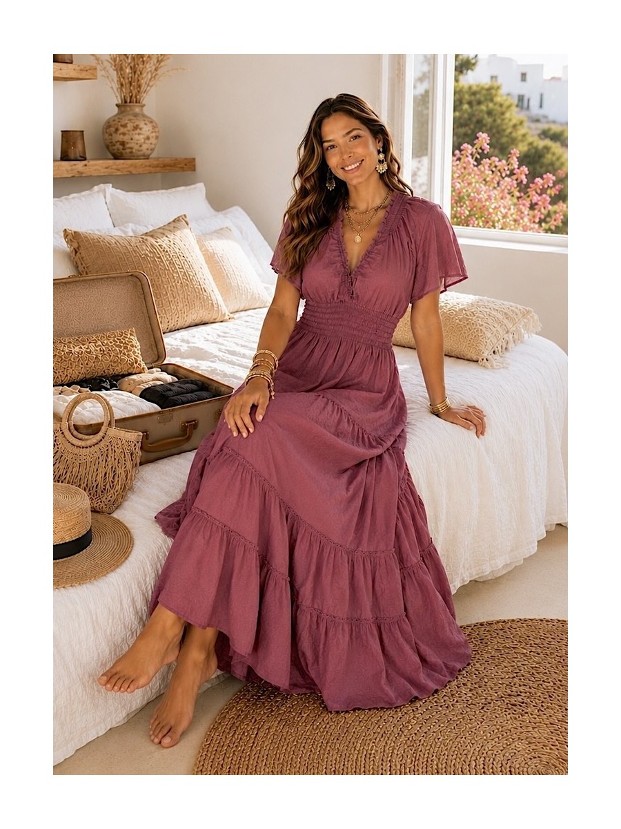 Vestido Dakota borgoña Trilce