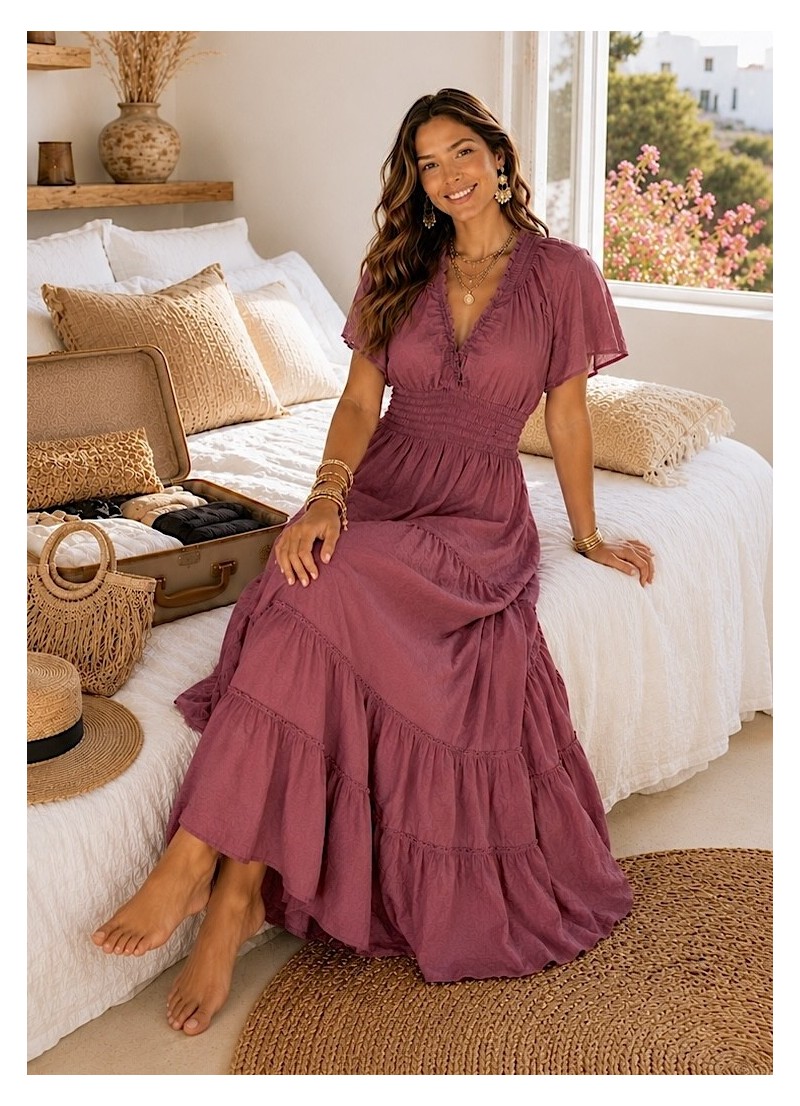 Vestido Dakota borgoña Trilce