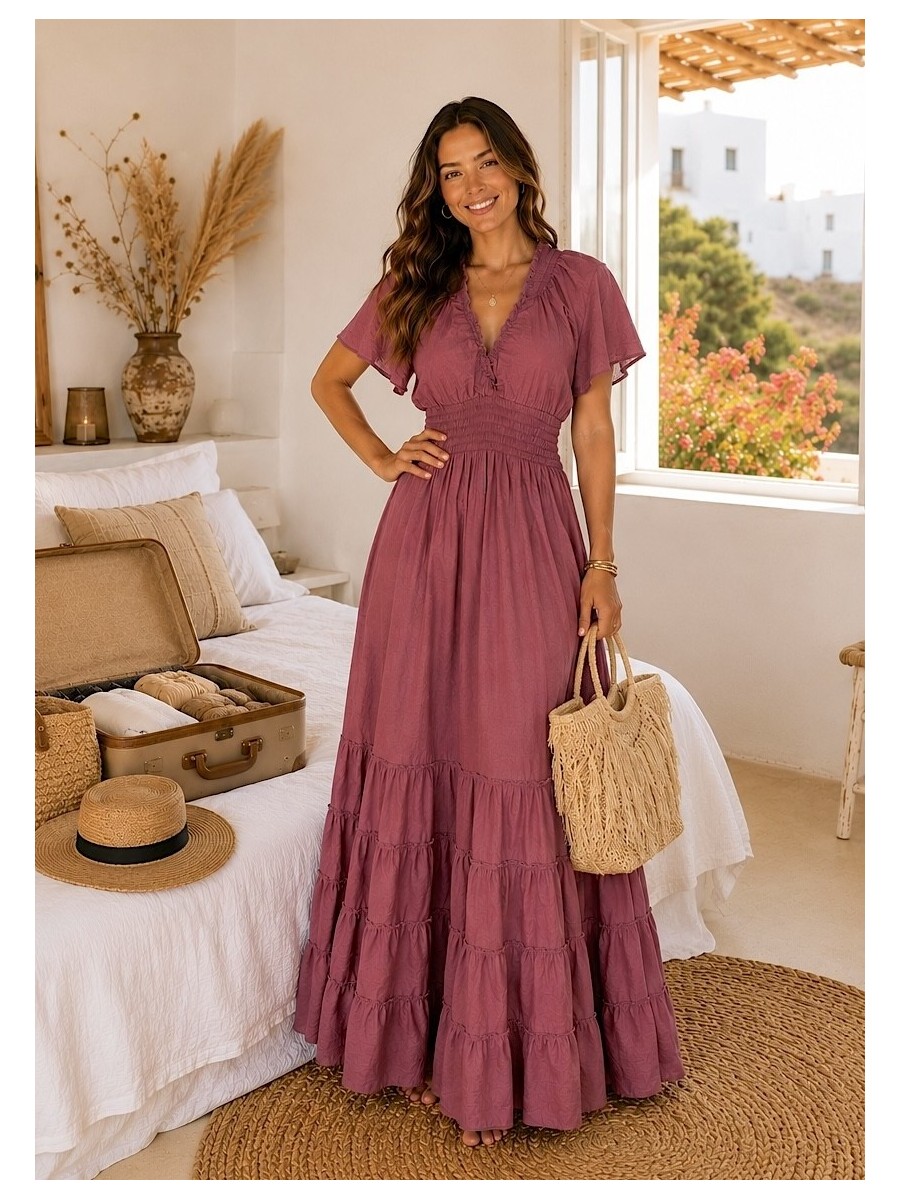 Vestido Dakota borgoña Trilce