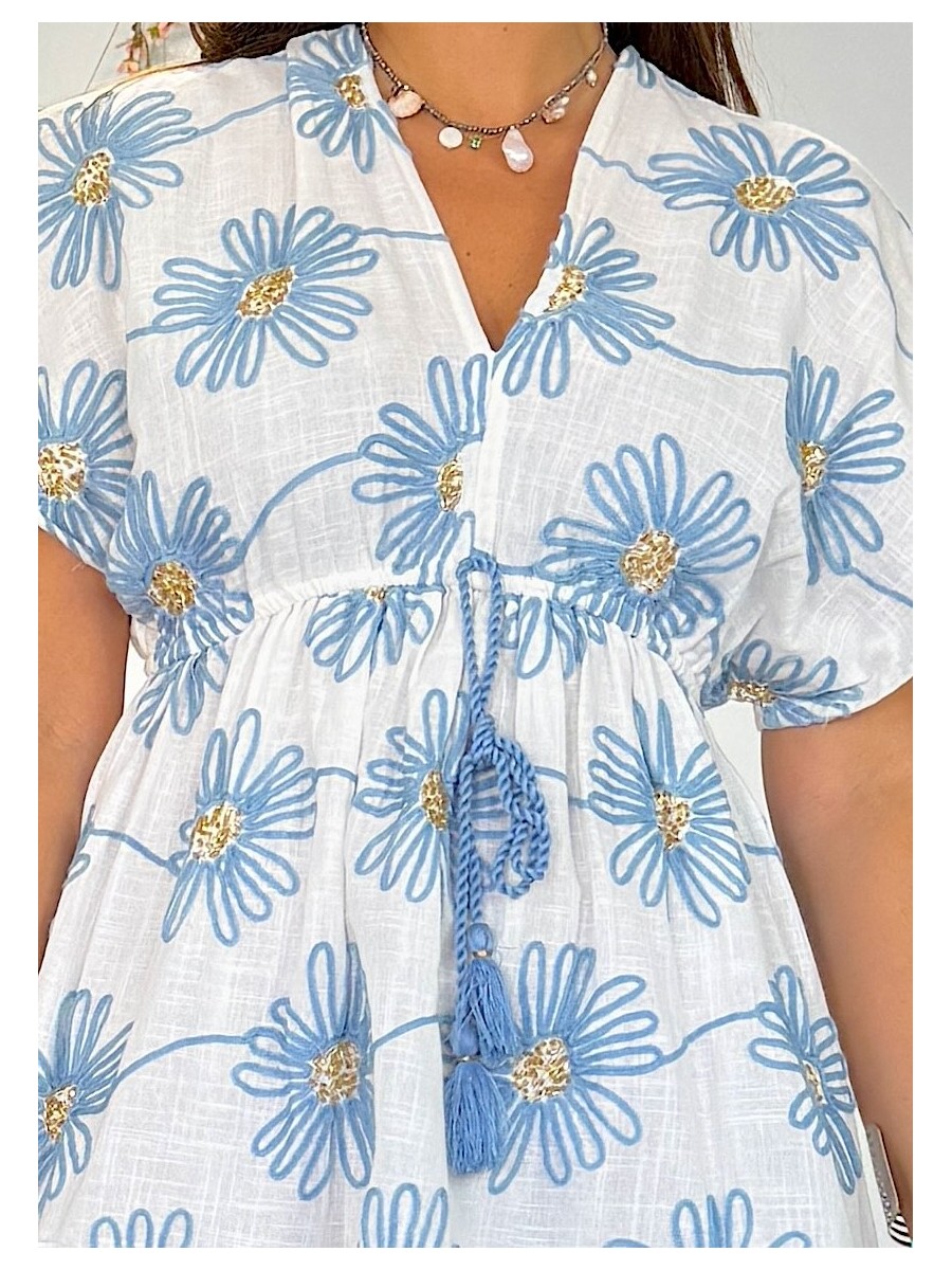 Vestido bordado Marga blanco