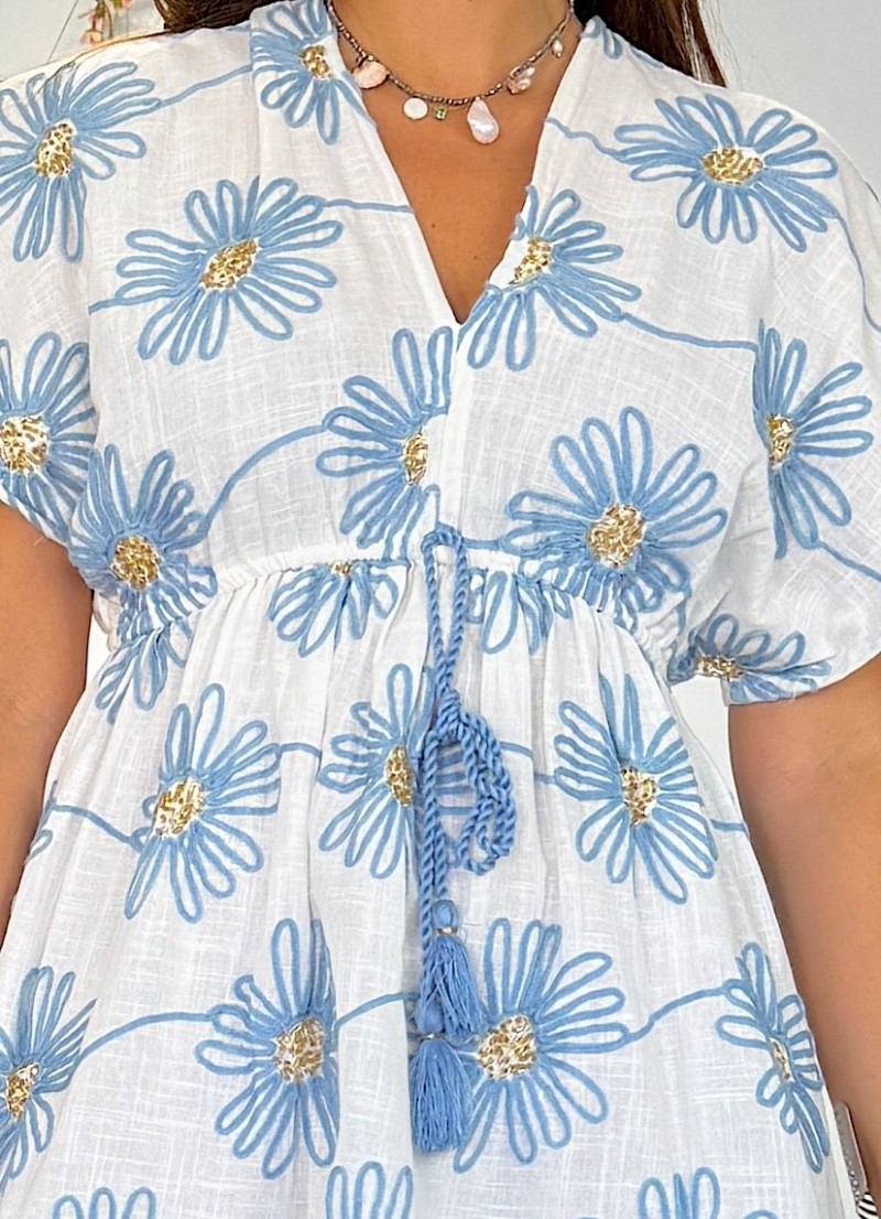 Vestido bordado Marga blanco