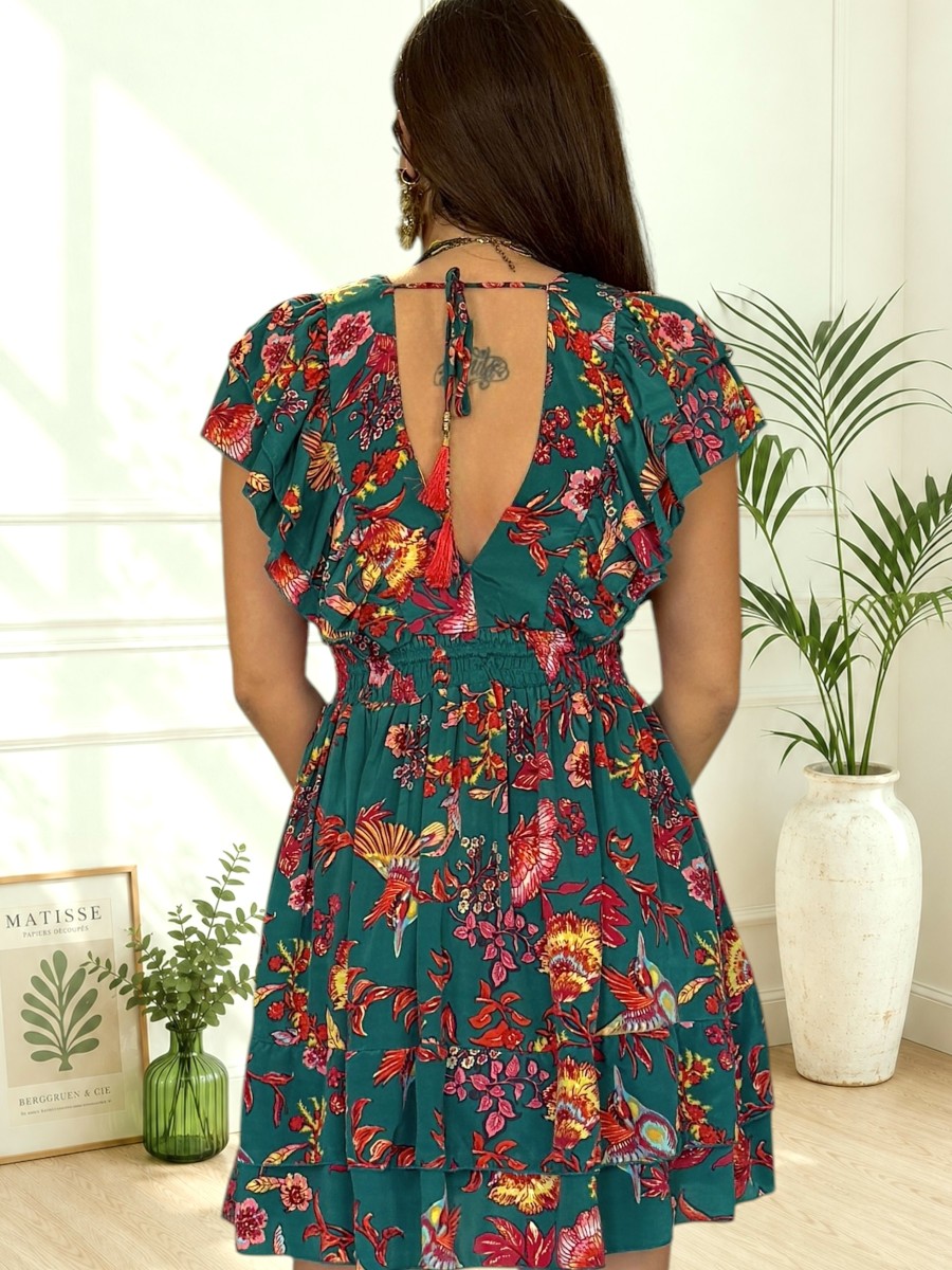 Vestido Selva fondo verde